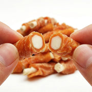 LB-03 Likable Chicken Wrapped Cowhide Twist, Long-Lasting Dog Chews for Dental Care, Chicken & Rawhide Treats, 90g